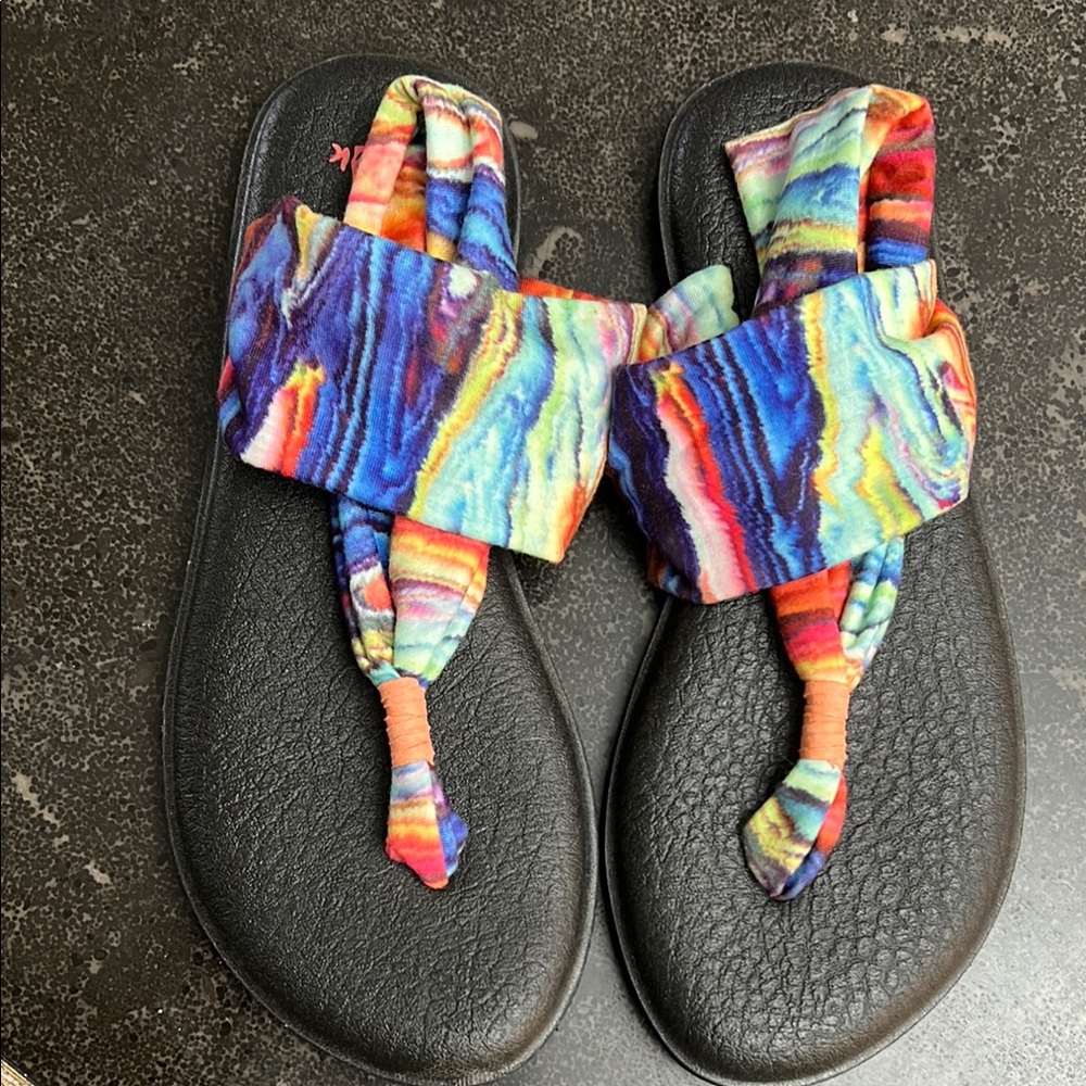 Sanuk Multicolor Tie-Dye Sandals